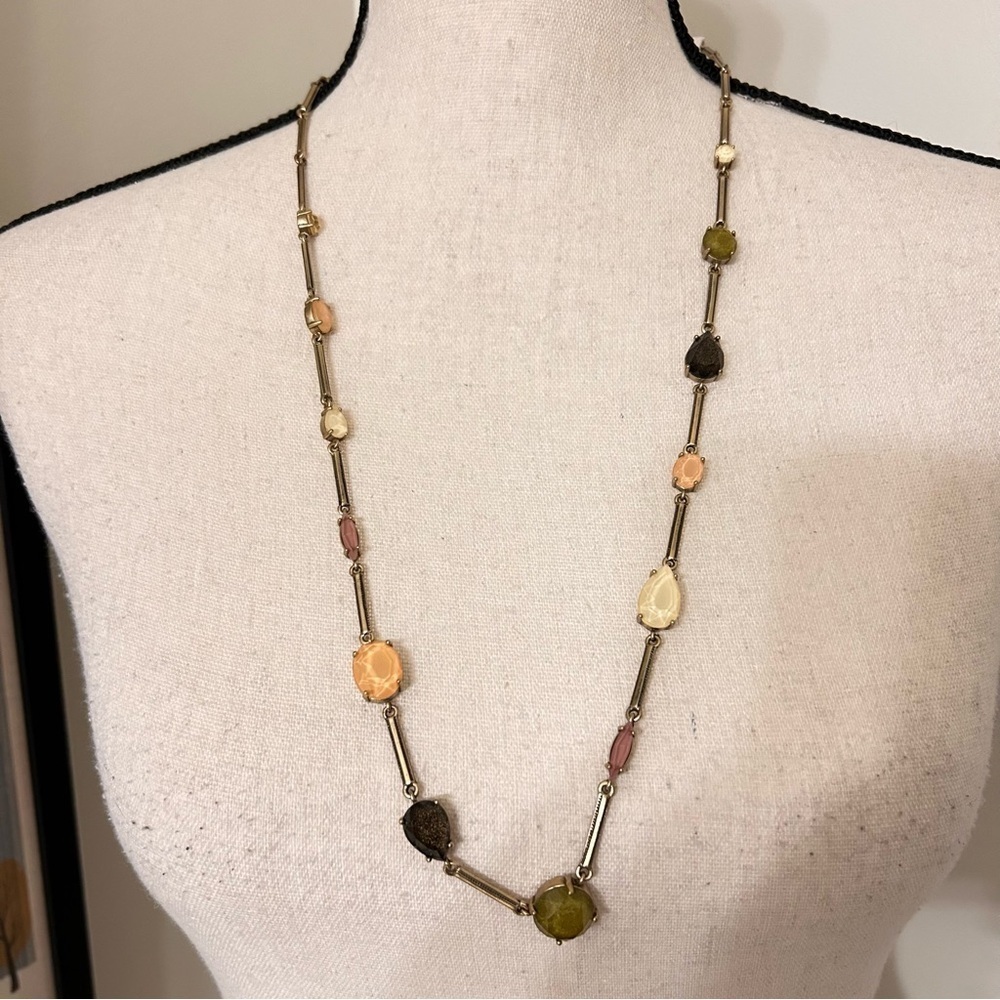 LOFT Gold and Multi-Color Stone Necklace